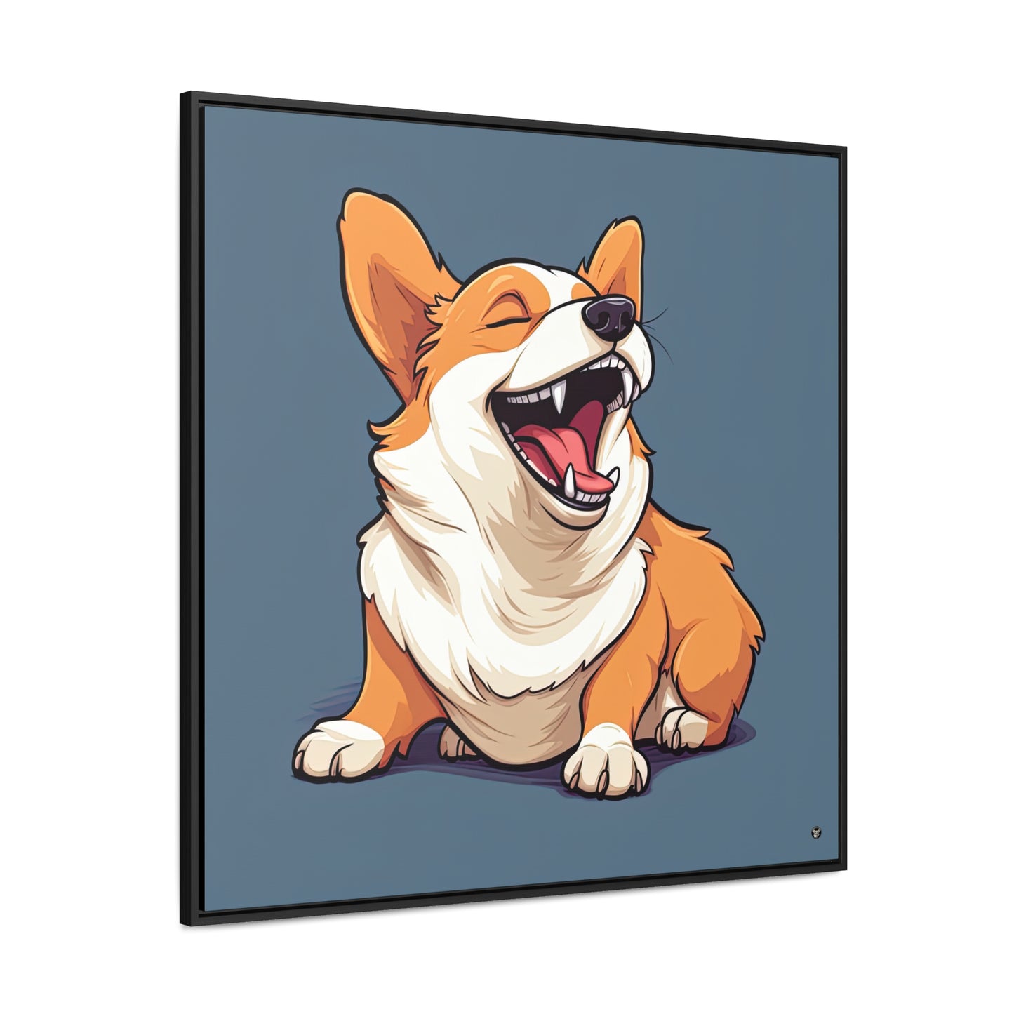 Comical Corgi - Framed on Canvas