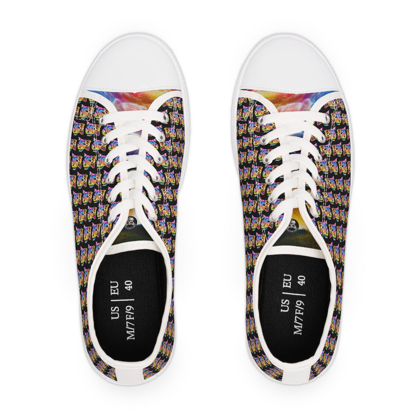 Colorful Corgi Mosaic - Women's Low Top Sneakers