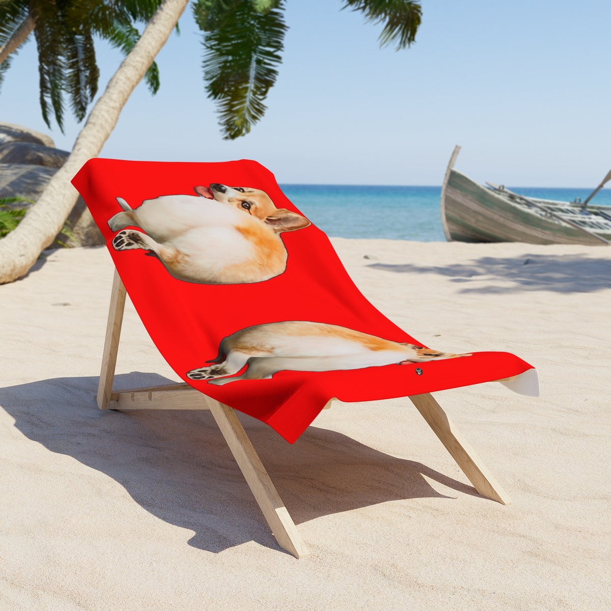 Baby Got Back - Corgi Butt Strut Beach Towel - Red Pool Wrap