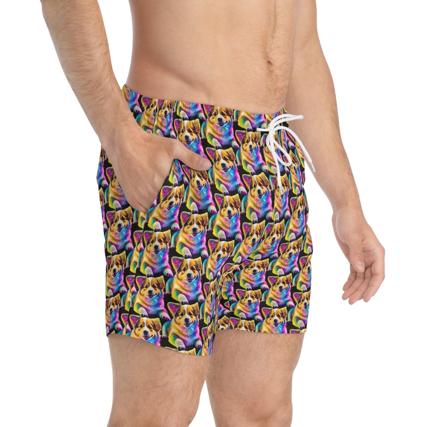 Colorful Corgi - Swim Trunks