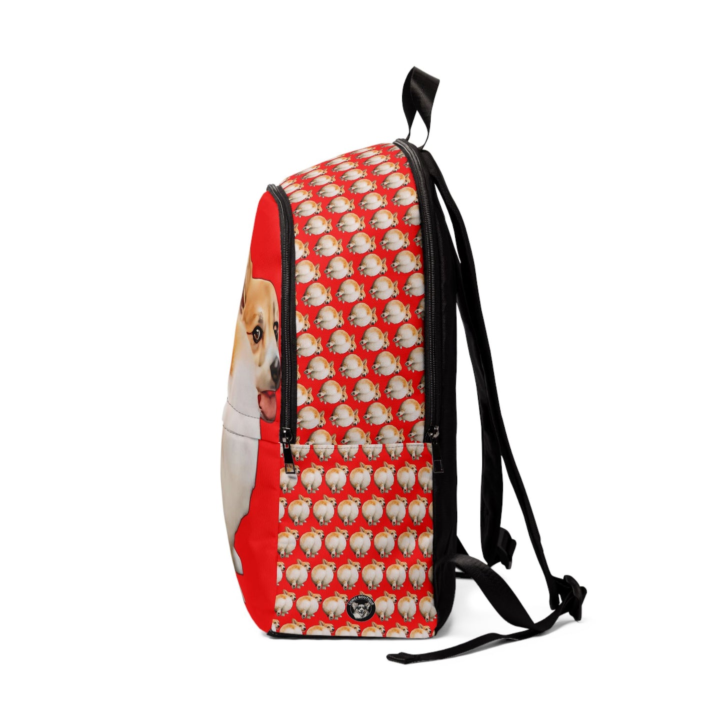 Baby Got Back Corgi Butt Pattern Backpack — Cute Corgi Print Red Rucksack