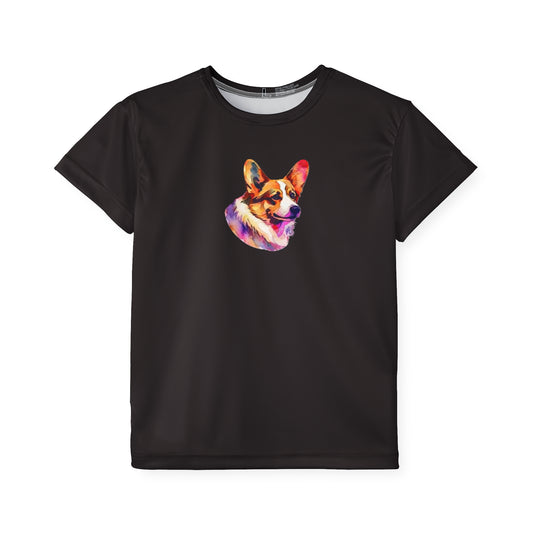Motley Corgi Kid's Black Sports Tee