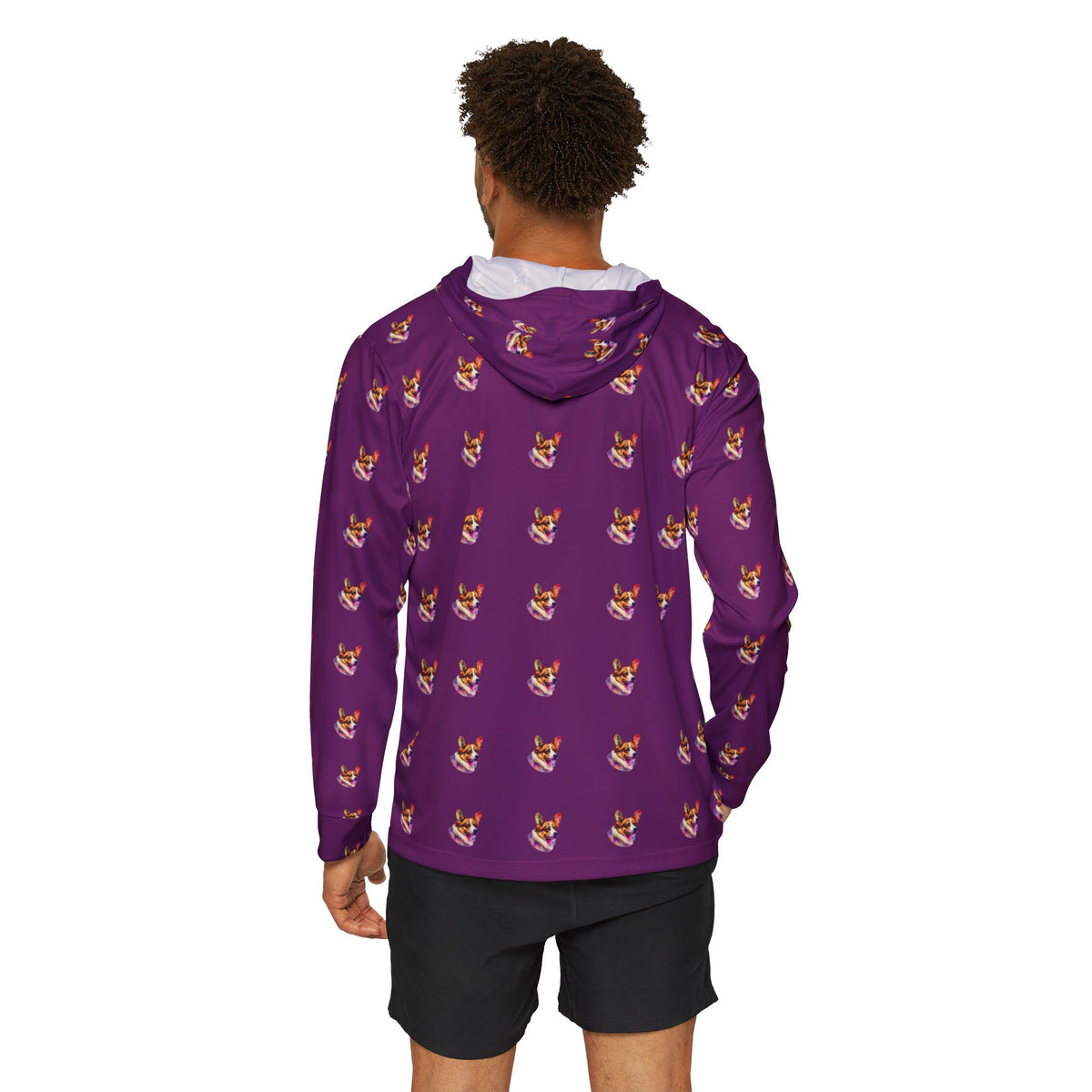 Motley Corgi Repeater Pattern Plum Light Hoodie