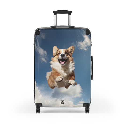 Super Corgi In The Sky Travel Suitcases – Flying Corgi Rolling Luggage