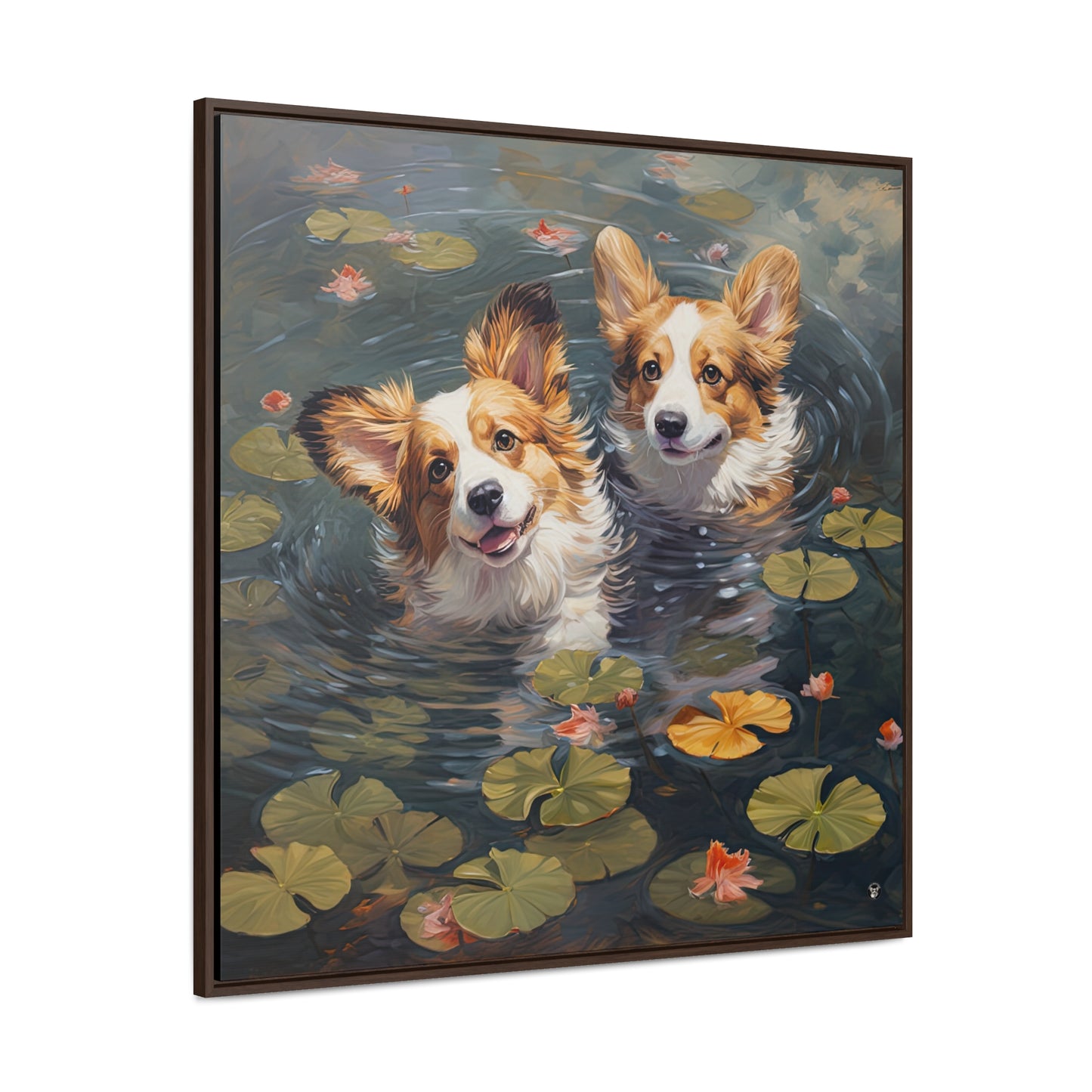 Pond Pups - Framed on Canvas