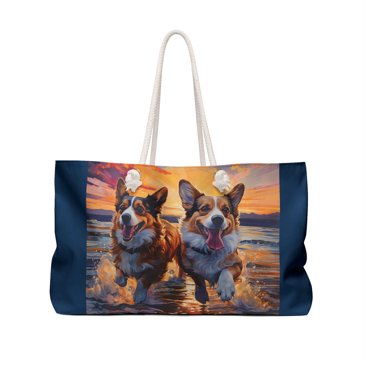 Beach Buds Corgi Weekender Beach Bag – Corgis in the Waves Travel Tote