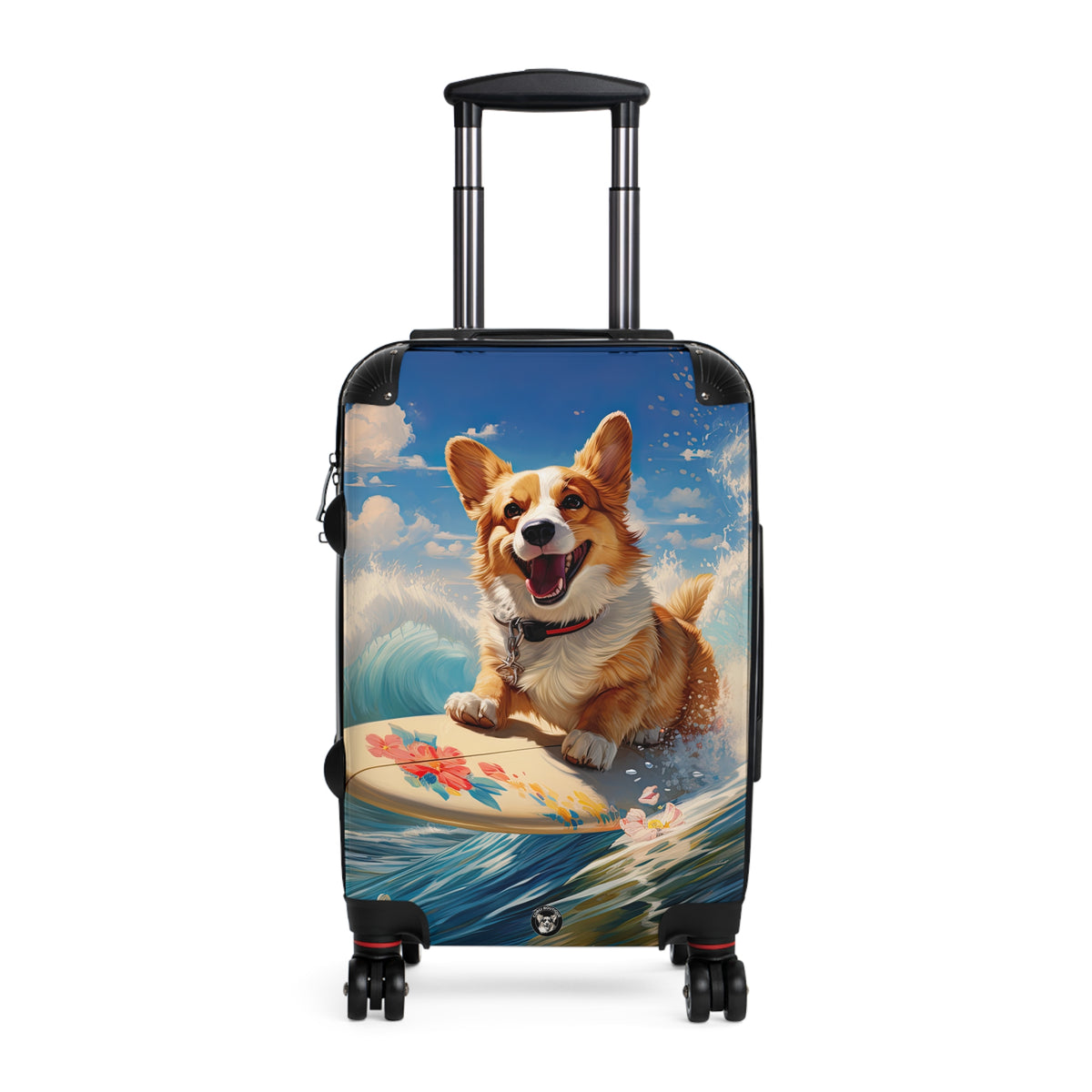 Cowabunga Surfing Corgi Suitcases — Ocean Theme Corgi Beach Rolling Luggage