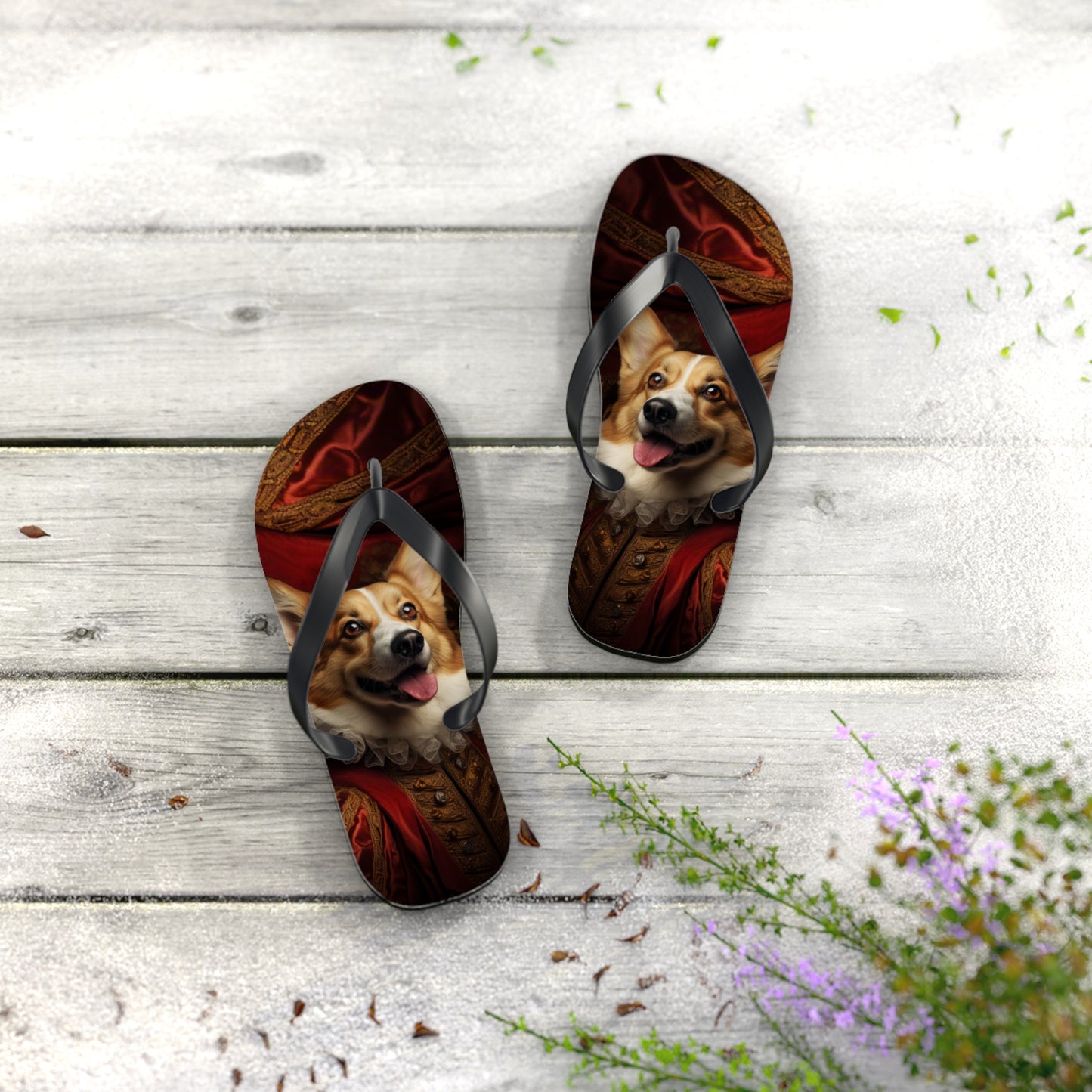 Renaissance Corgi Flip-Flops