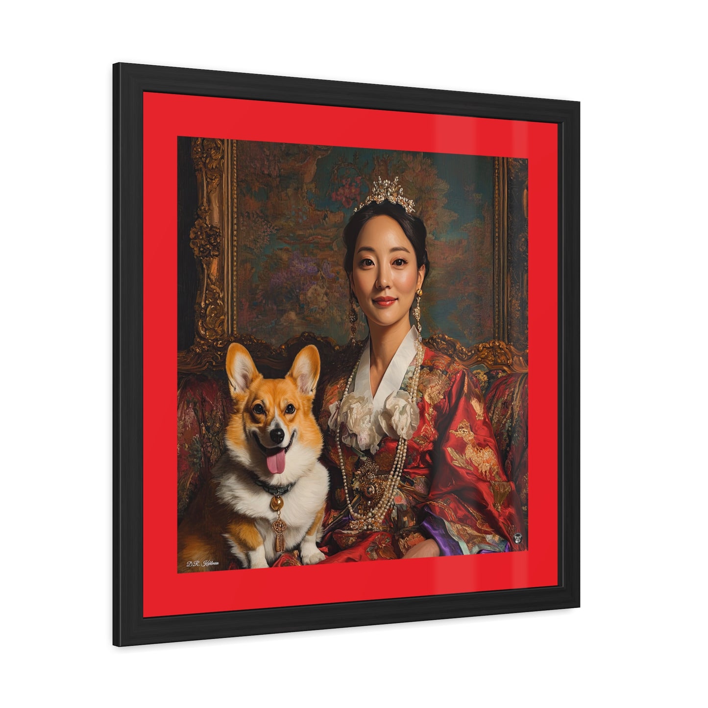 Corgi Queen Framed Print