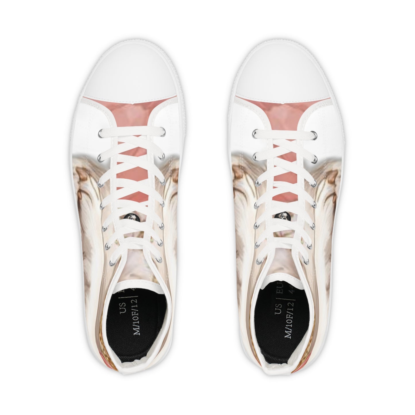 Soft Beg & Blush Corgi Paws High Top Casual Canvas Sneakers for Men