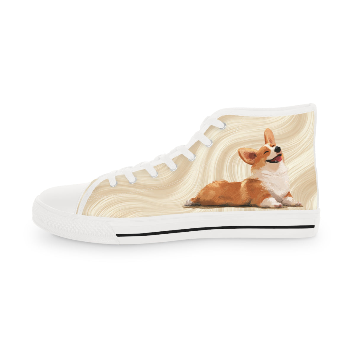 Giddy Sploot Men's High Top Casual Rich Creamy Champagne Canvas Sneakers