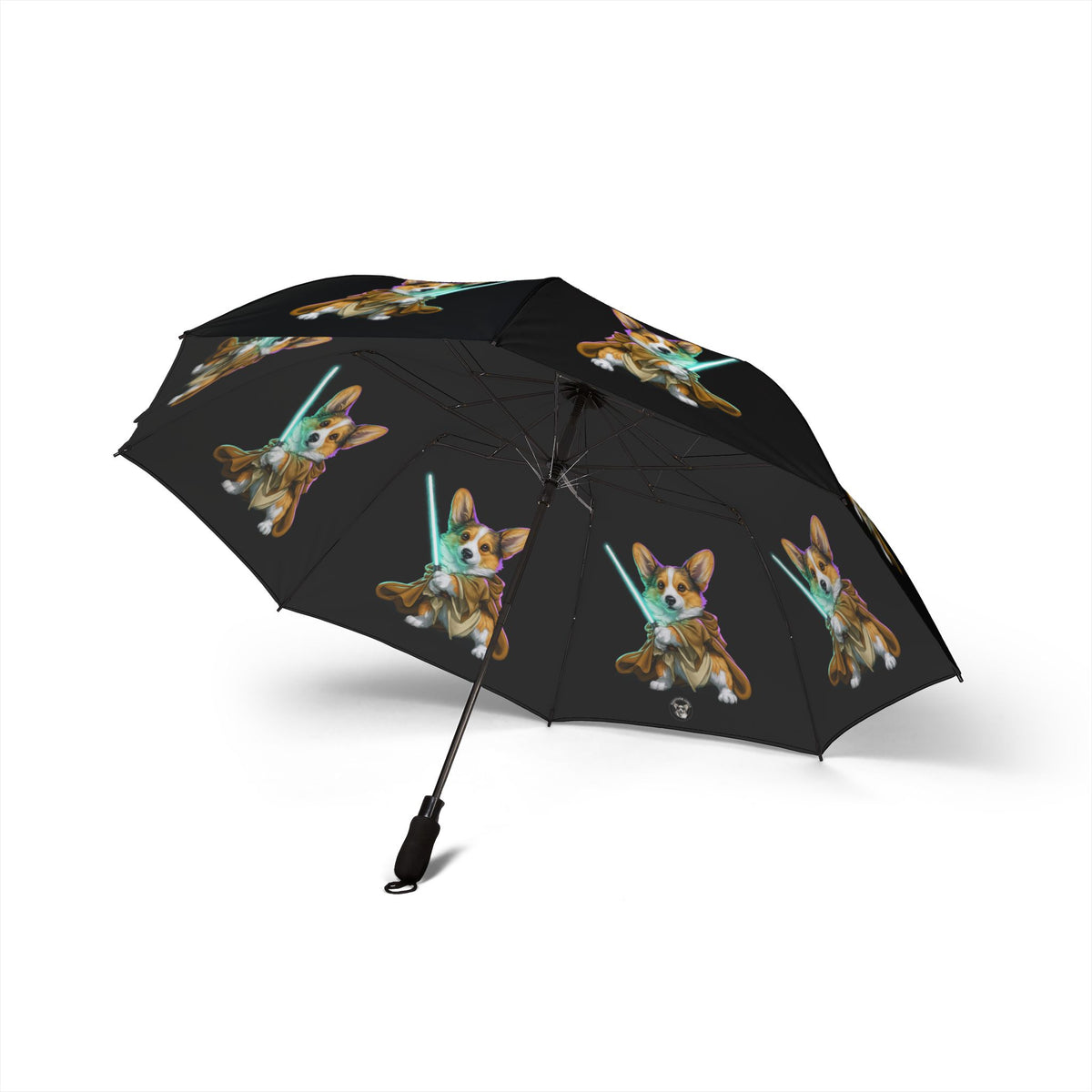 Little Light Knight Corgi Star Warrior Foldable Umbrella — Cute Star Dog Rain Protection