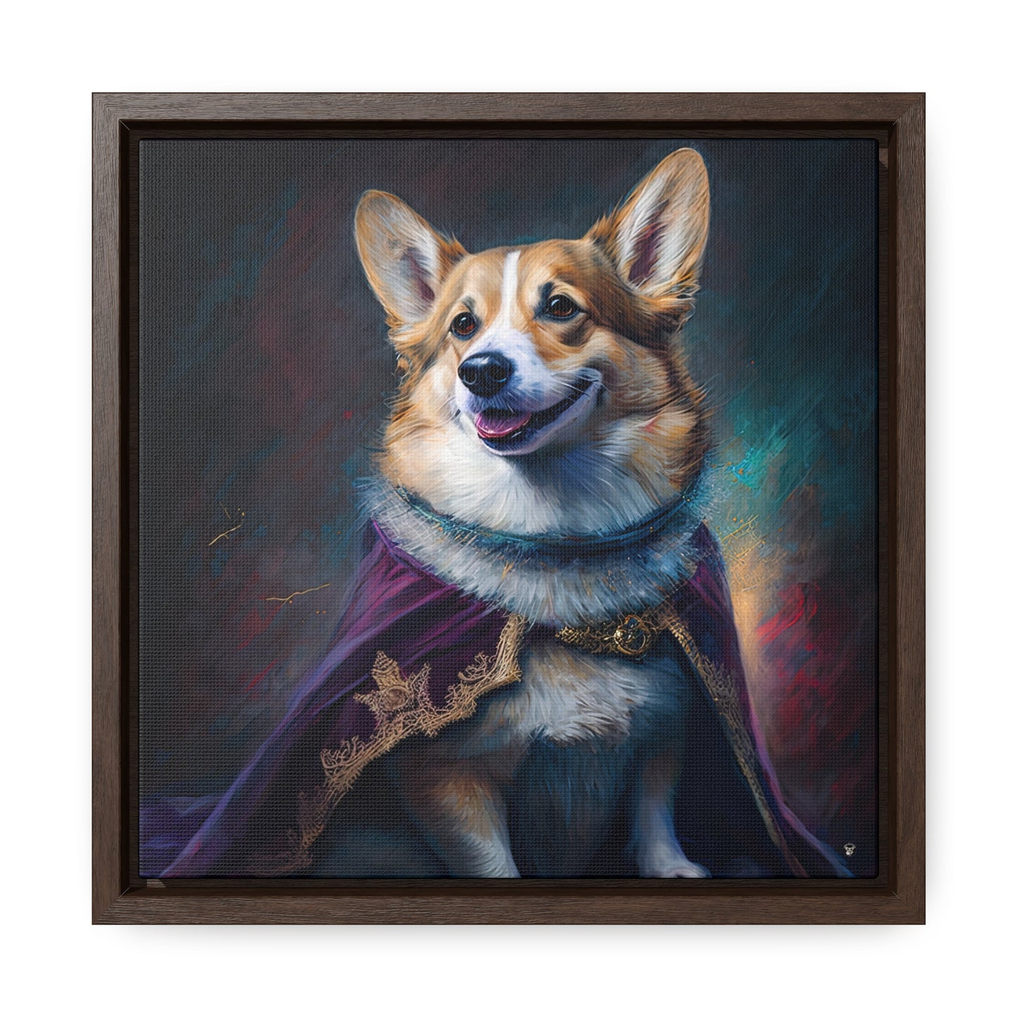 Corgi Royalty - Framed on Canvas