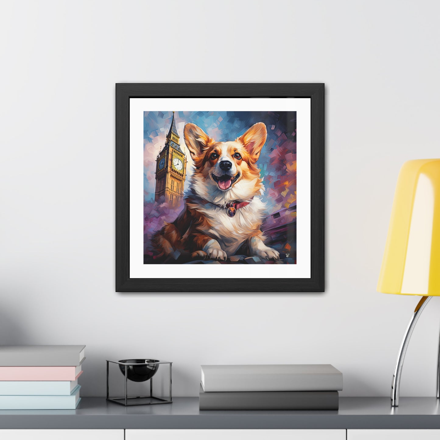 Impression encadrée Corgi & Ben