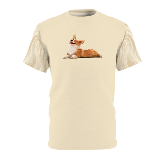 Giddy Sploot Bold Fashion Tee - Rich Creamy Champagne Flowing Sleeves Graphic T-Shirt