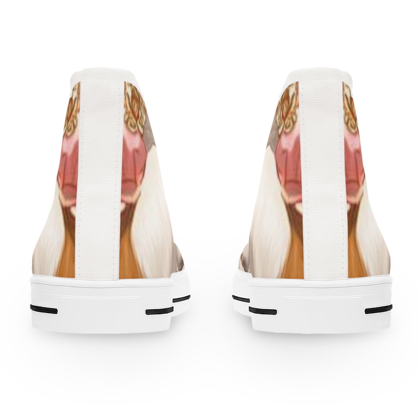 Soft Beg & Blush Corgi Paws High Top Casual Canvas Sneakers for Women