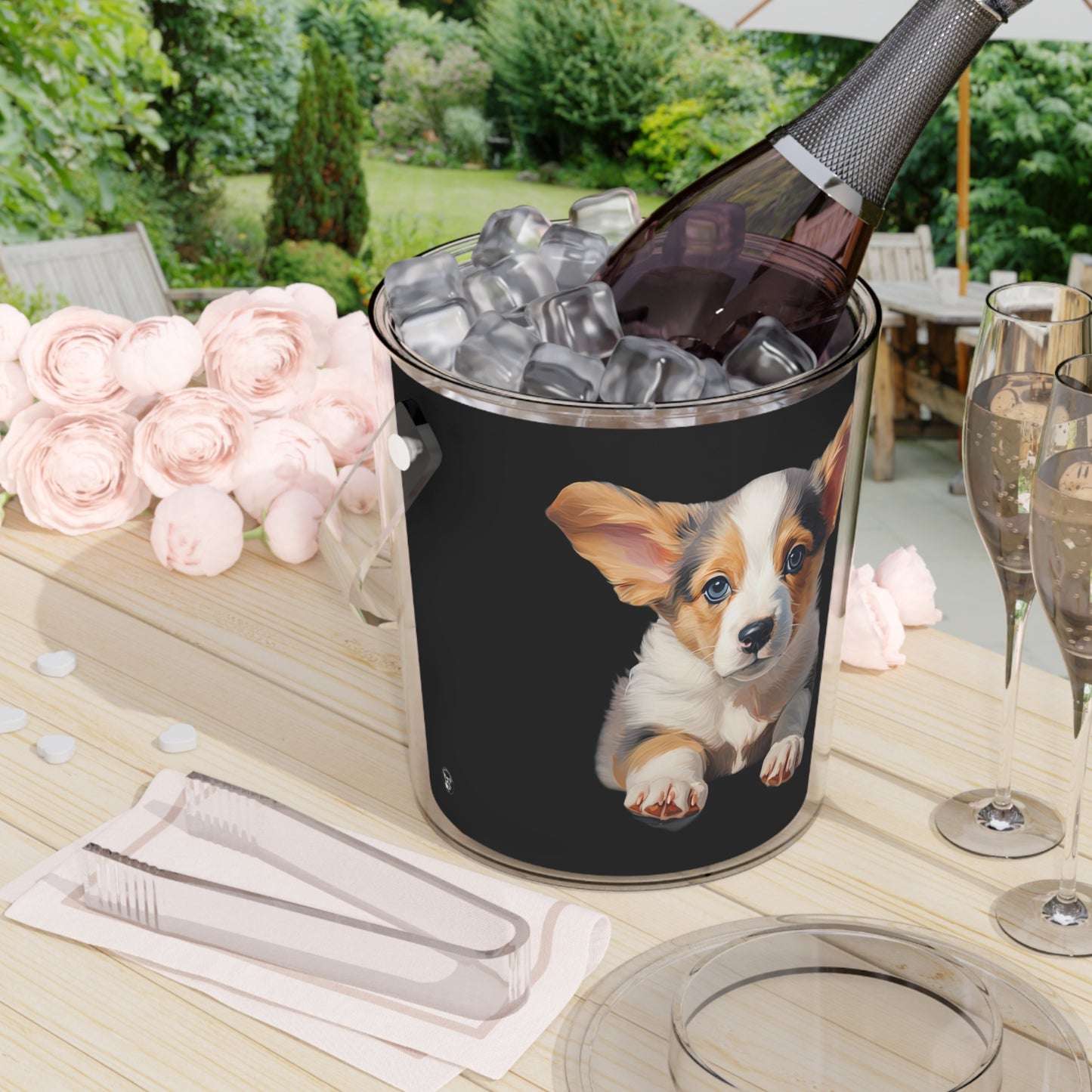 Puppy Portrait - Ice Bucket with Tongs