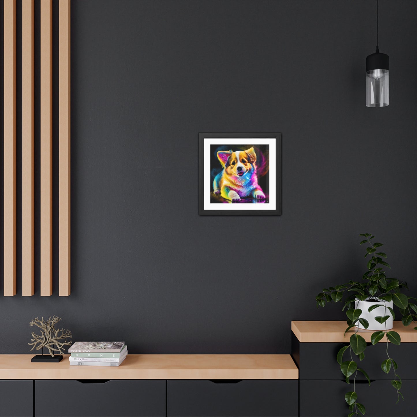 Colorful Corgi Framed Print