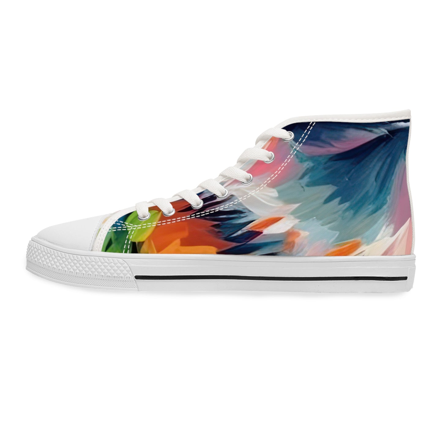 Scouter Corgi Artistic Abstract Watercolor Women's High Top Casual Canvas Sneakers