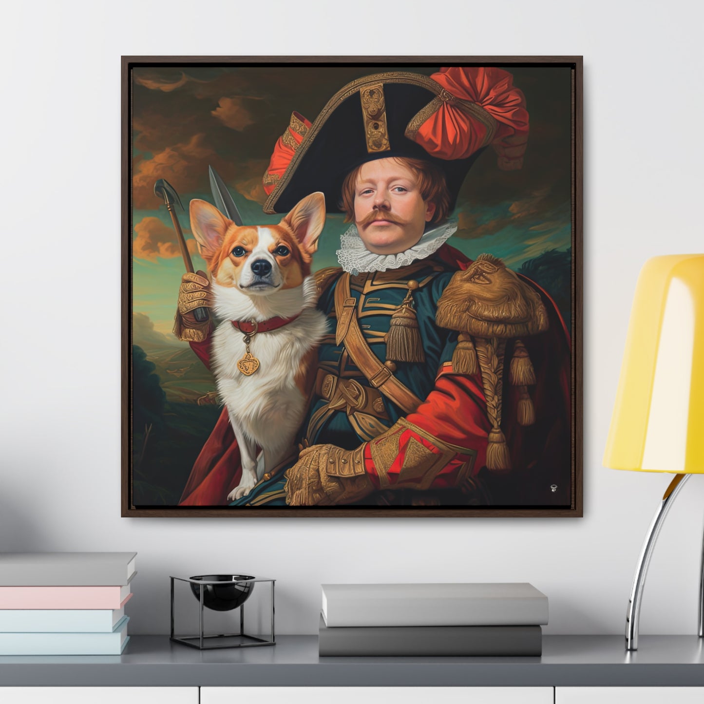First Royal Corgi - Framed on Canvas