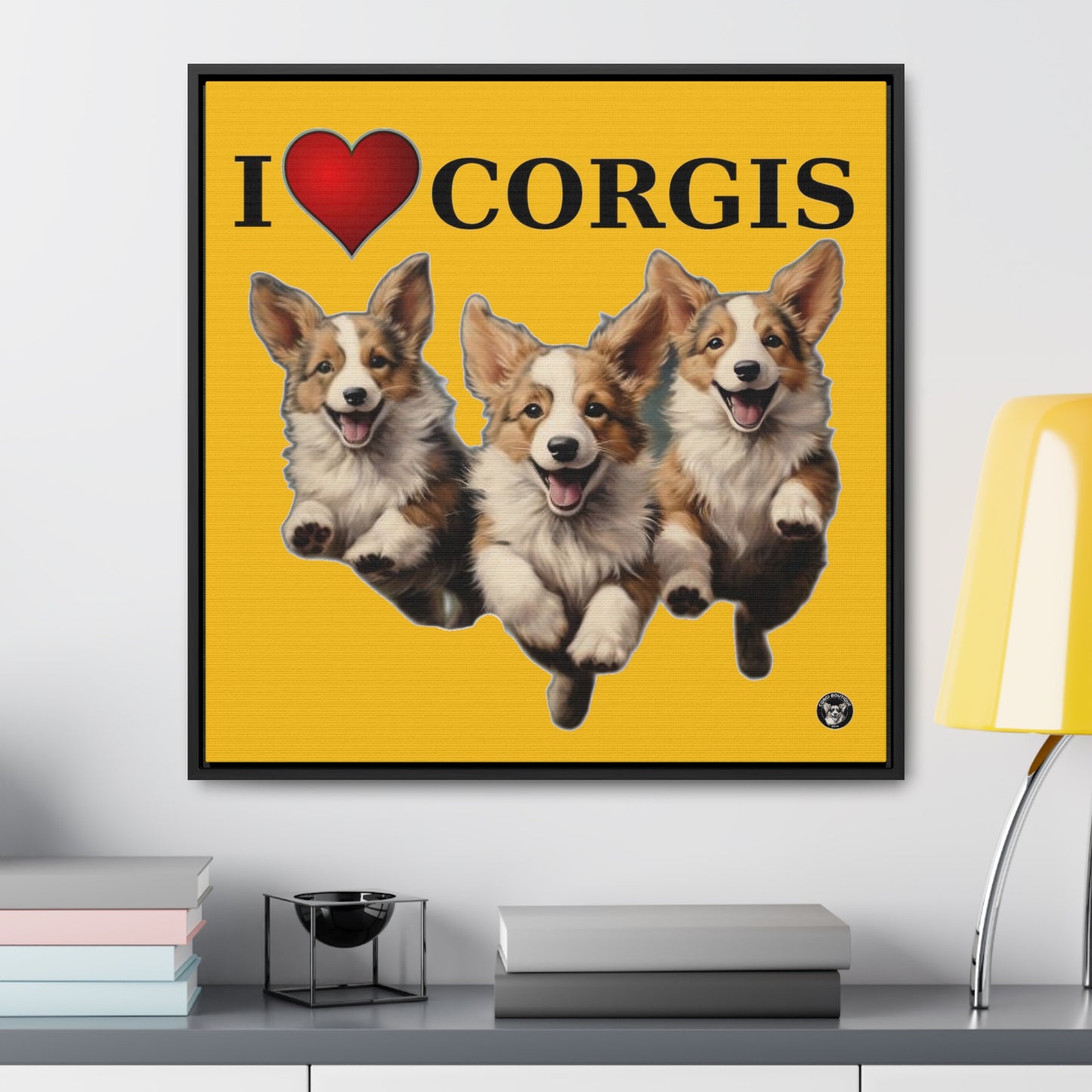 I Heart Corgis - Framed on Canvas