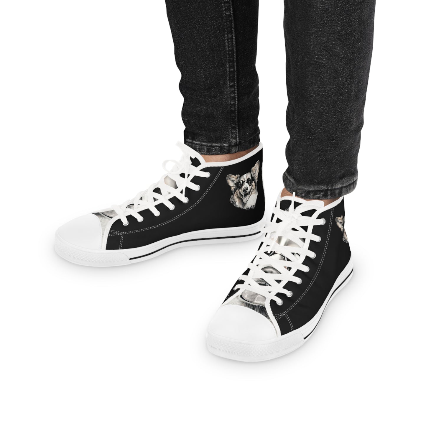 Corgi Cool - Men's High Top Sneakers