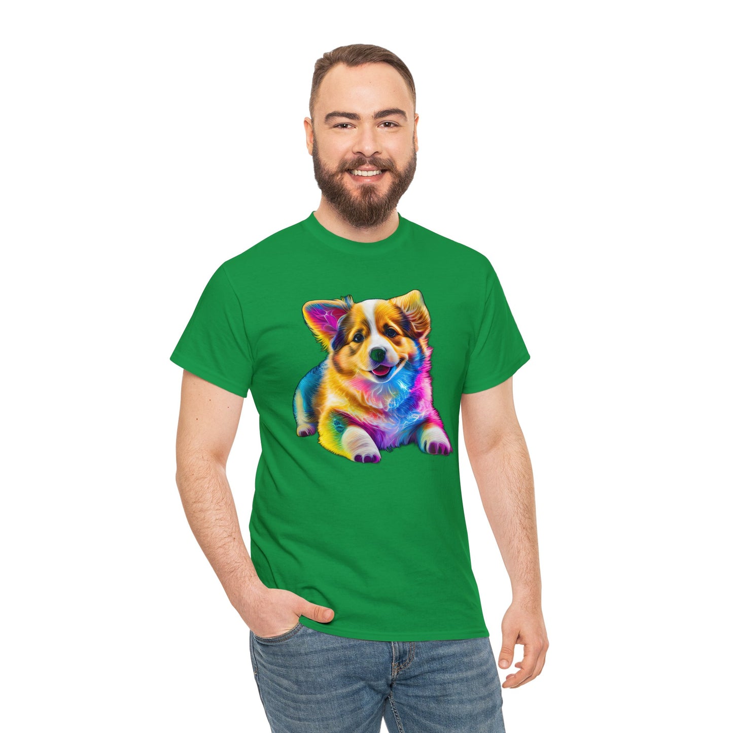 Colorful Corgi - Unisex Heavy Cotton Tee