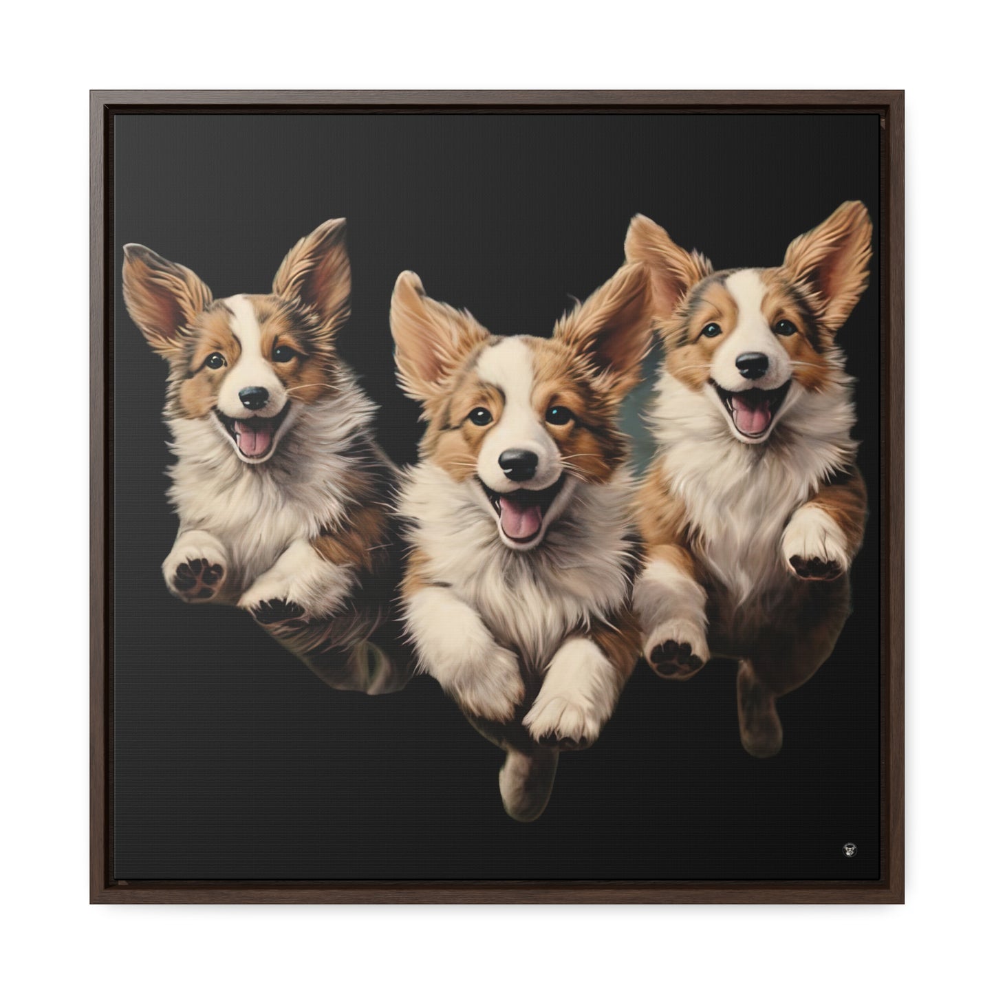 Corgi Enthusiasm - Framed on Canvas