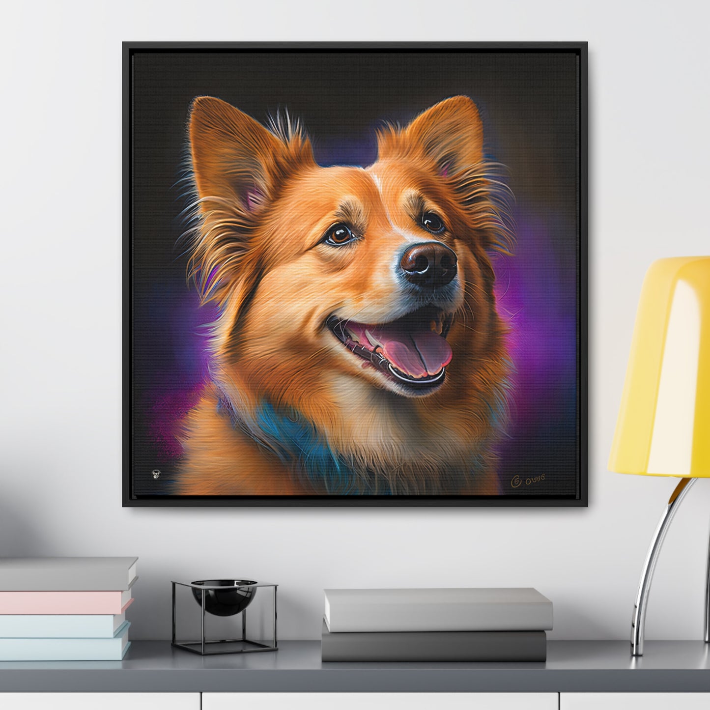 Golden Corgi - Framed on Canvas