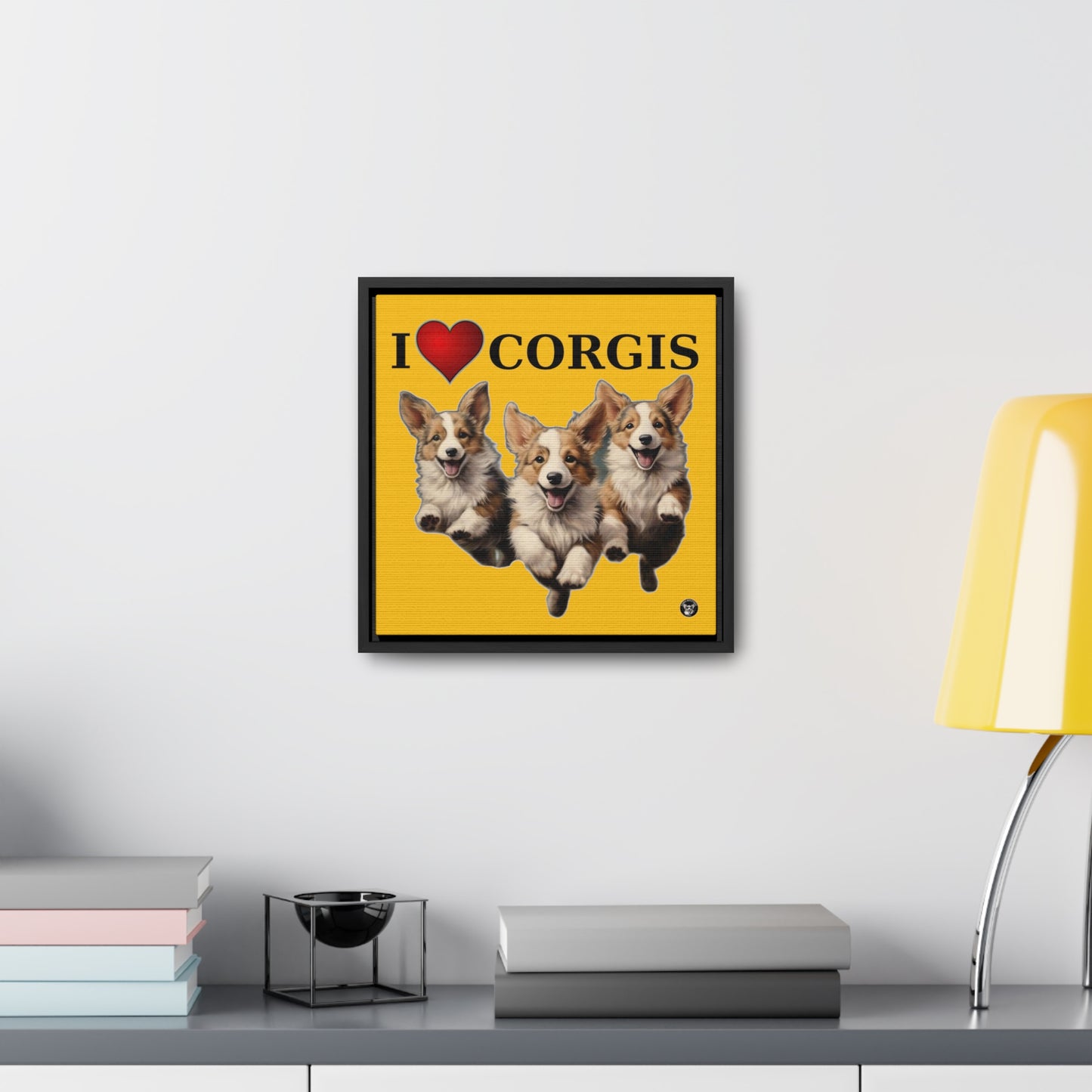 I Heart Corgis - Framed on Canvas