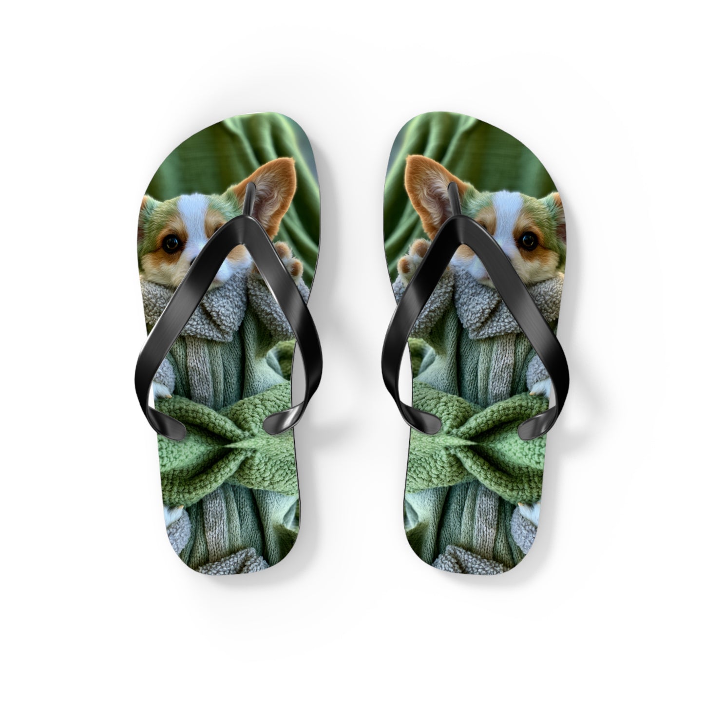 Grogu the Corgi Flip-Flops