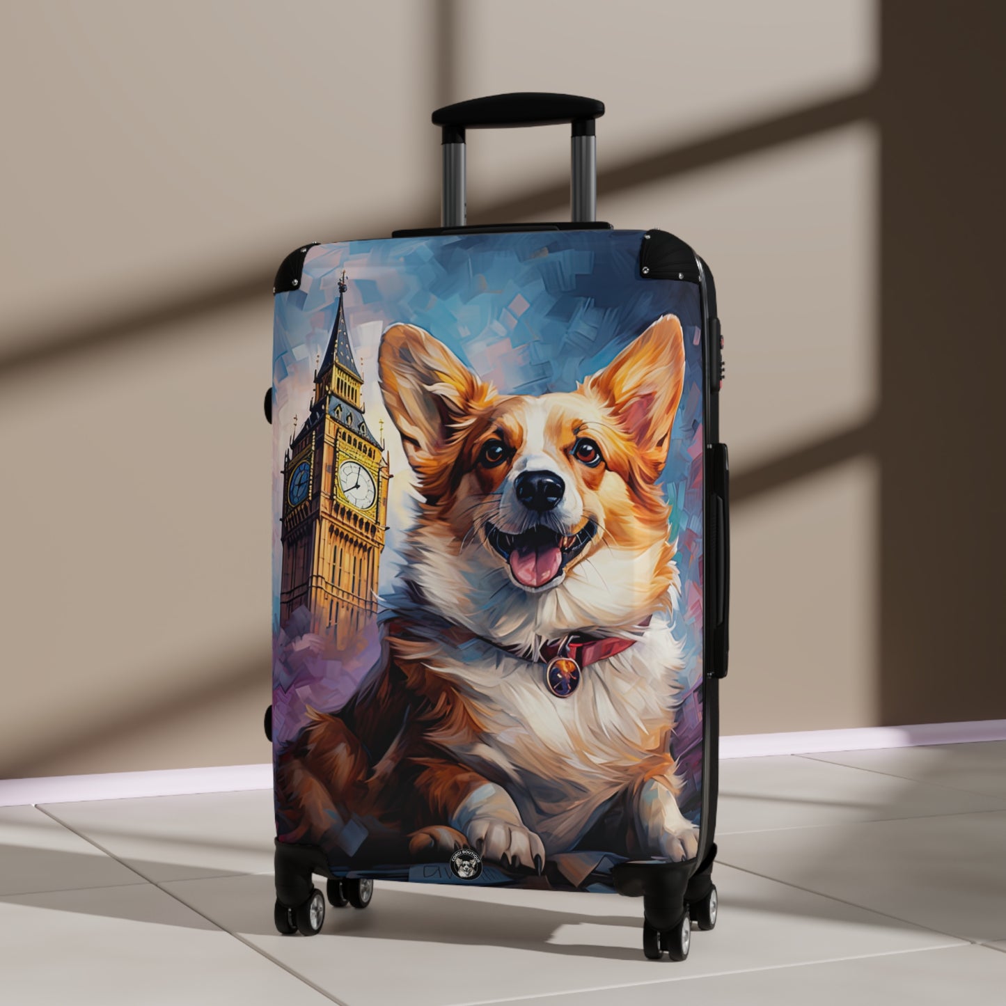 Corgi & Big Ben in London Travel Suitcases – British Theme Rolling Luggage