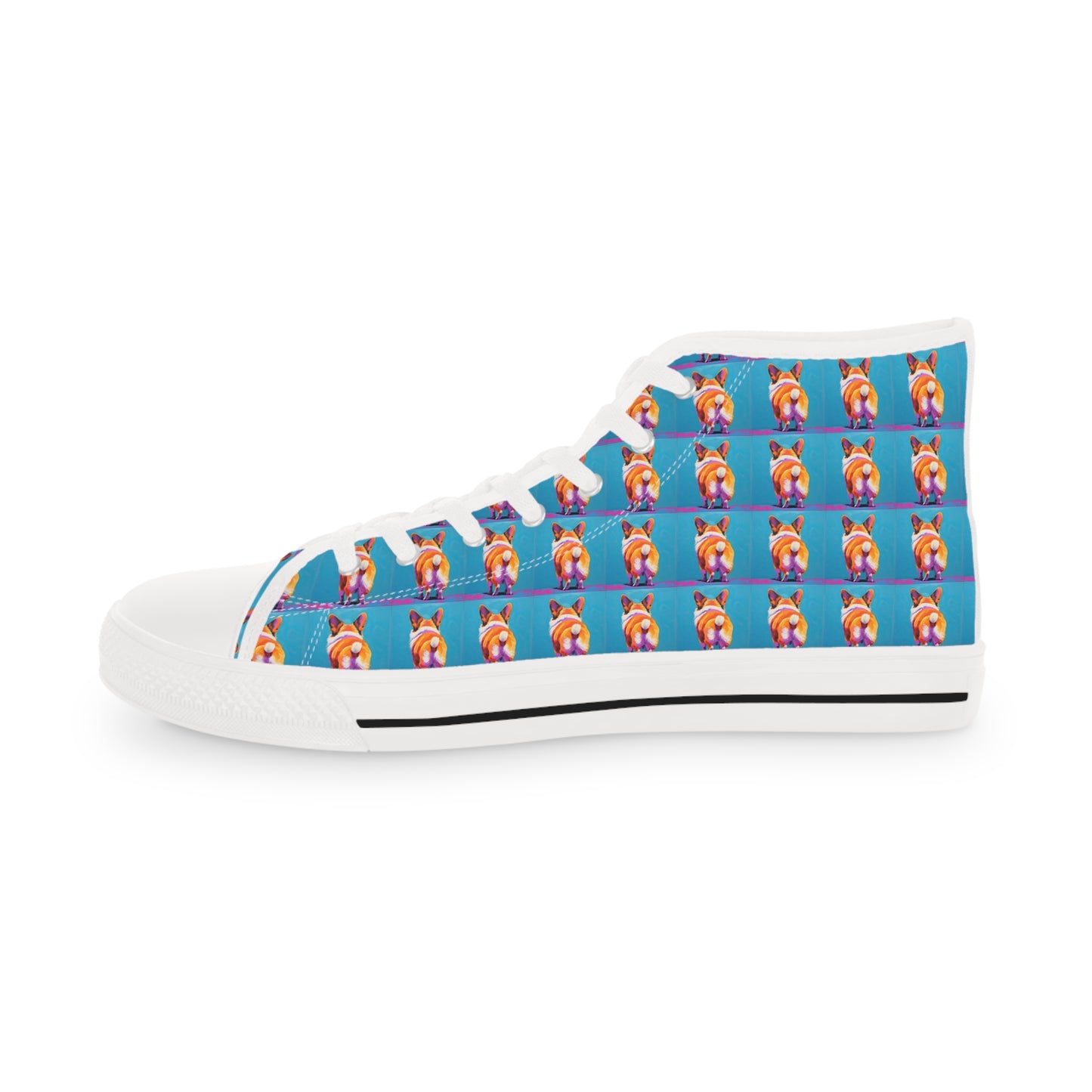 Corgi Butt Mosaic Pattern Men's High Top Casual Canvas Sneakers