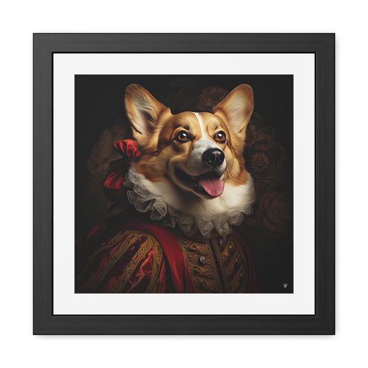 Renaissance Corgi Framed Print