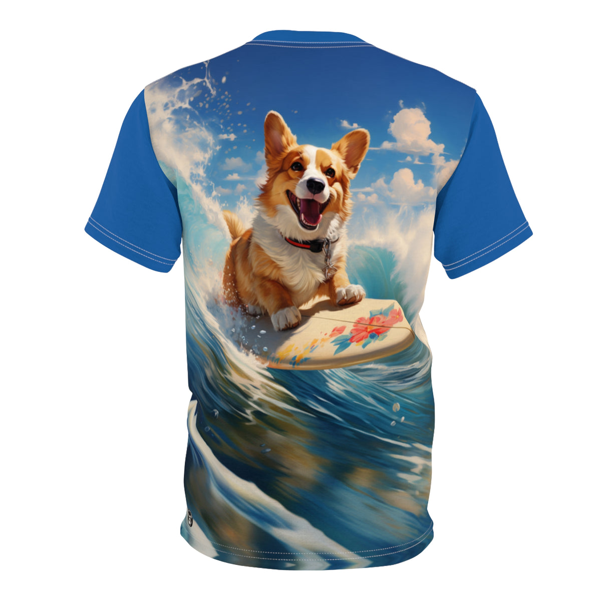 Cowabunga Corgi Unisex Bold Designer Tee - Surf Pup on Pacific Crest (Part of the Corgi Beach Day Collection)