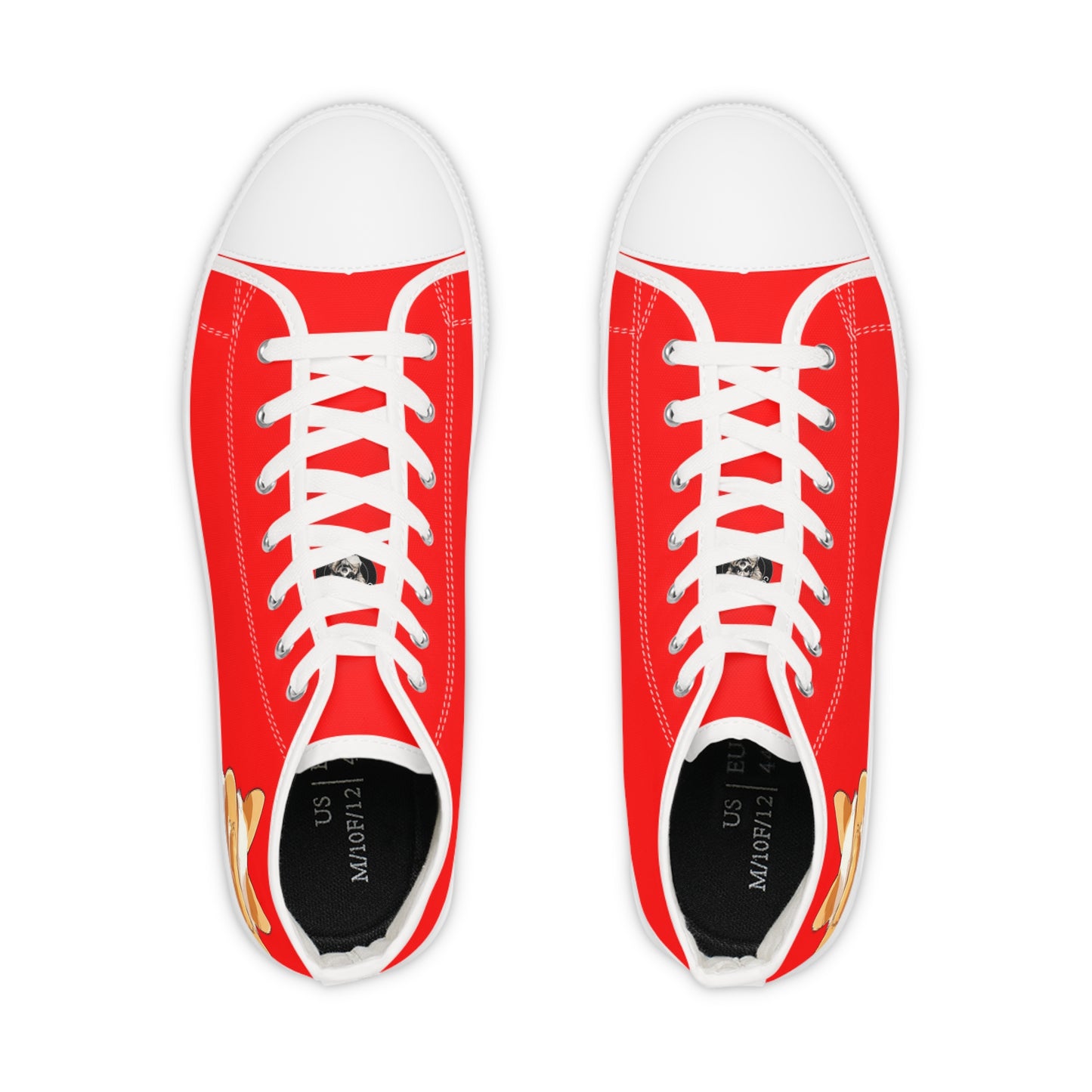 Booty Call Corgi Pop Art Men's High Top Casual Red Canvas Sneakers