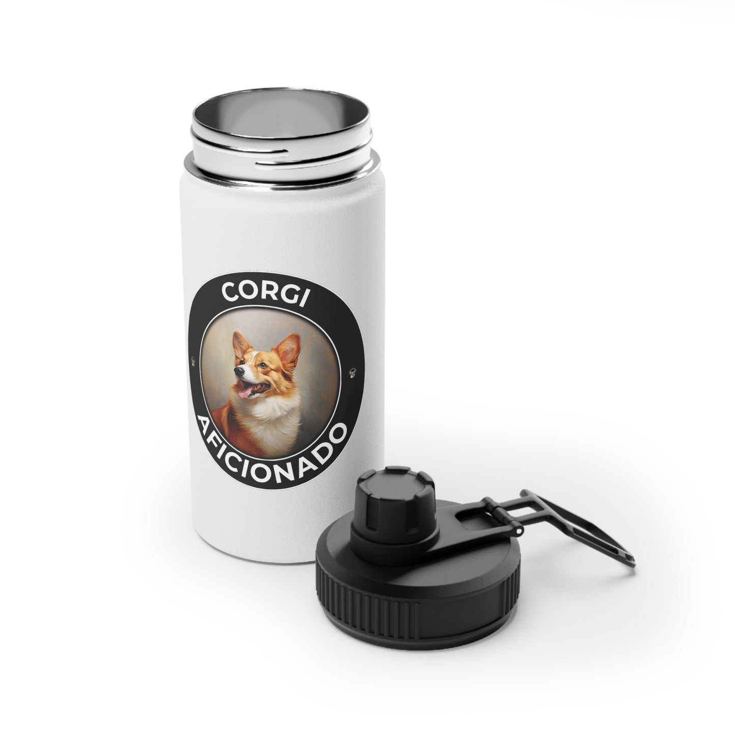 Corgi Aficionado - Water Bottle with Sport Lid
