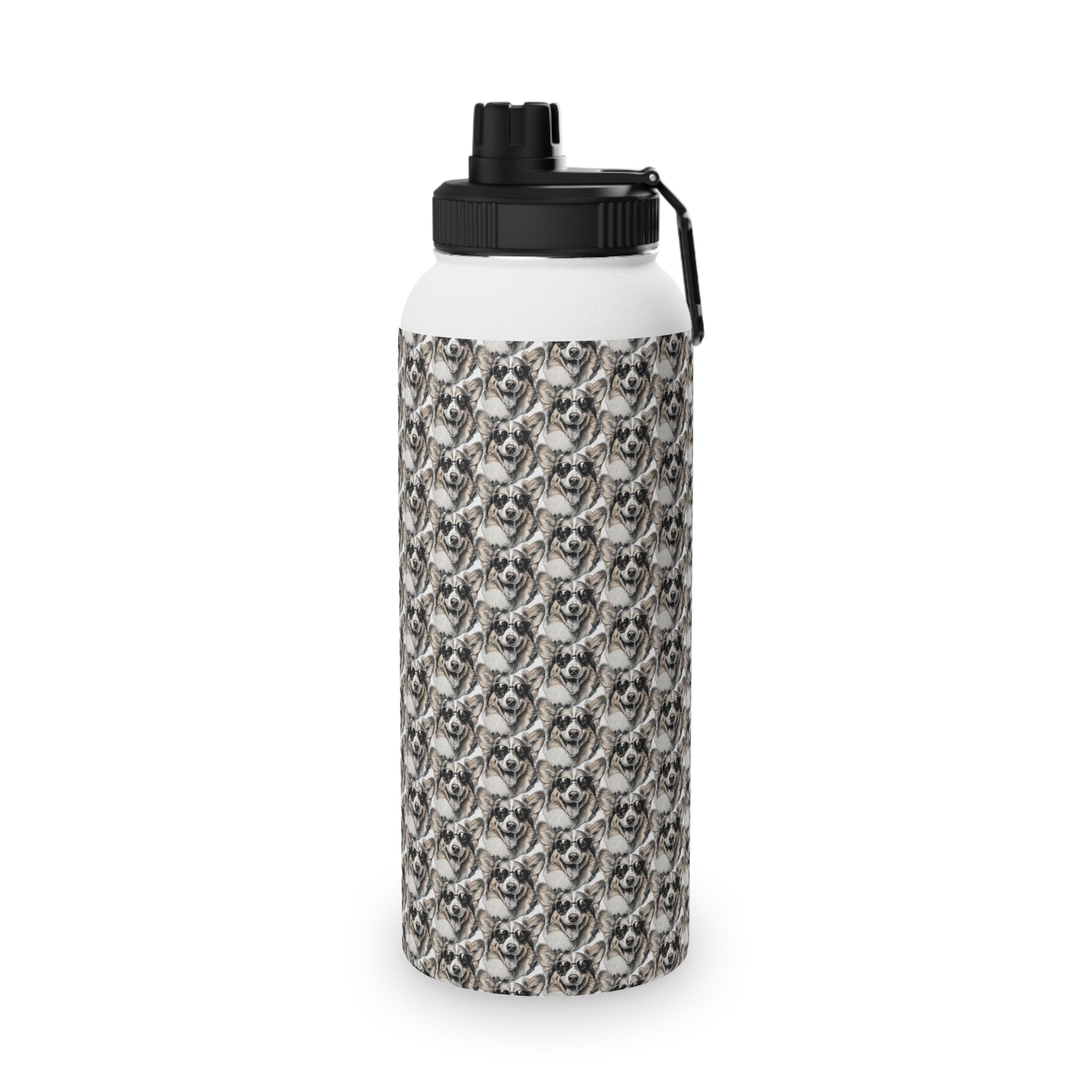 Corgi Cool Mosaic - Water Bottle with Sport Lid