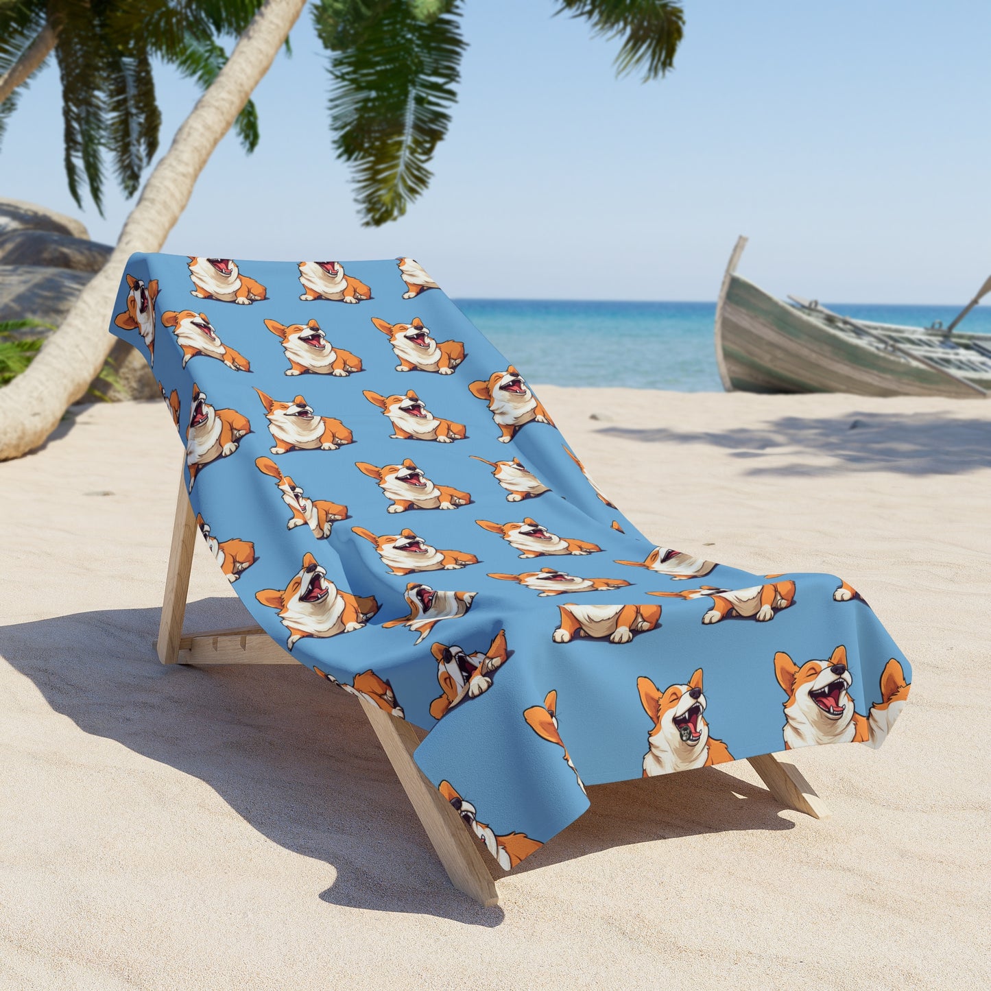Comical Corgi Beach Towel