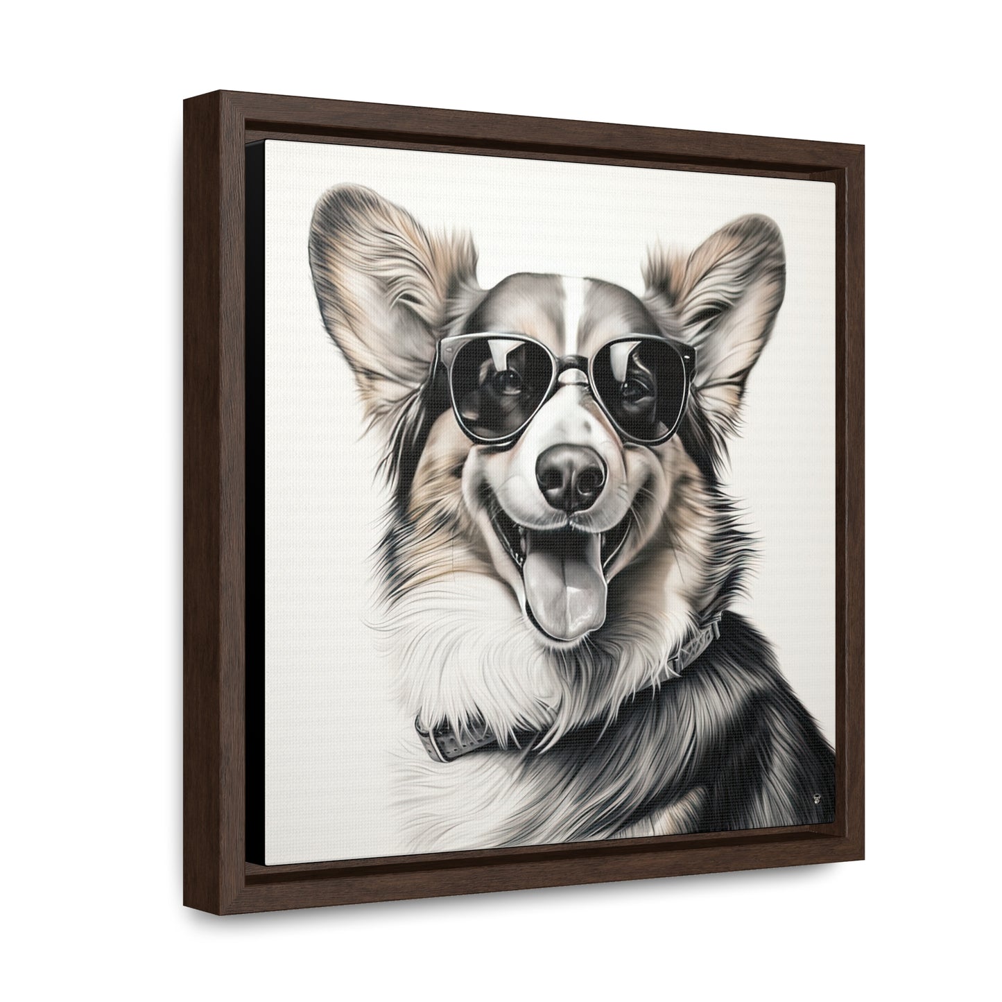 Corgi Cool - Framed on Canvas