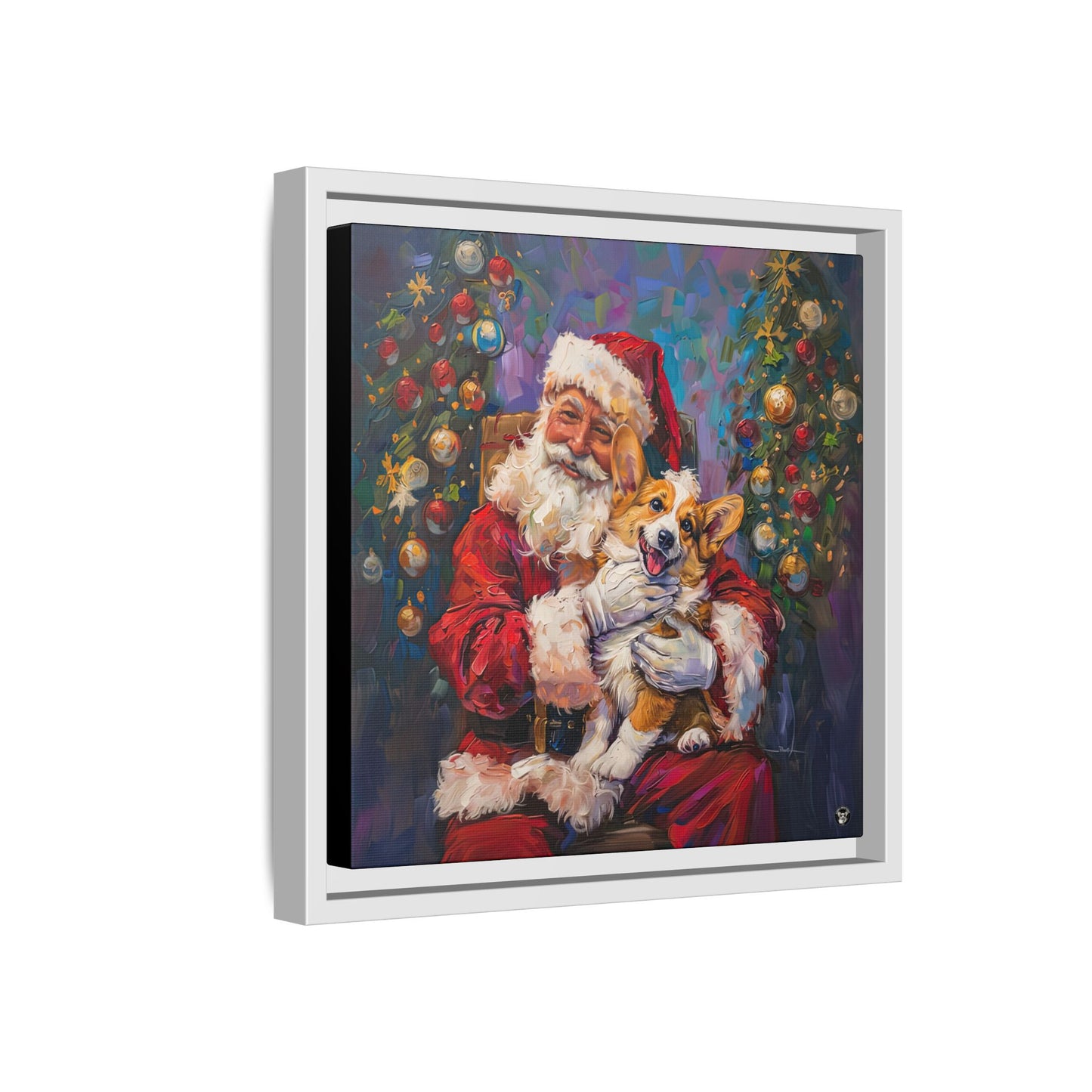 Christmas Corgi on Canvas