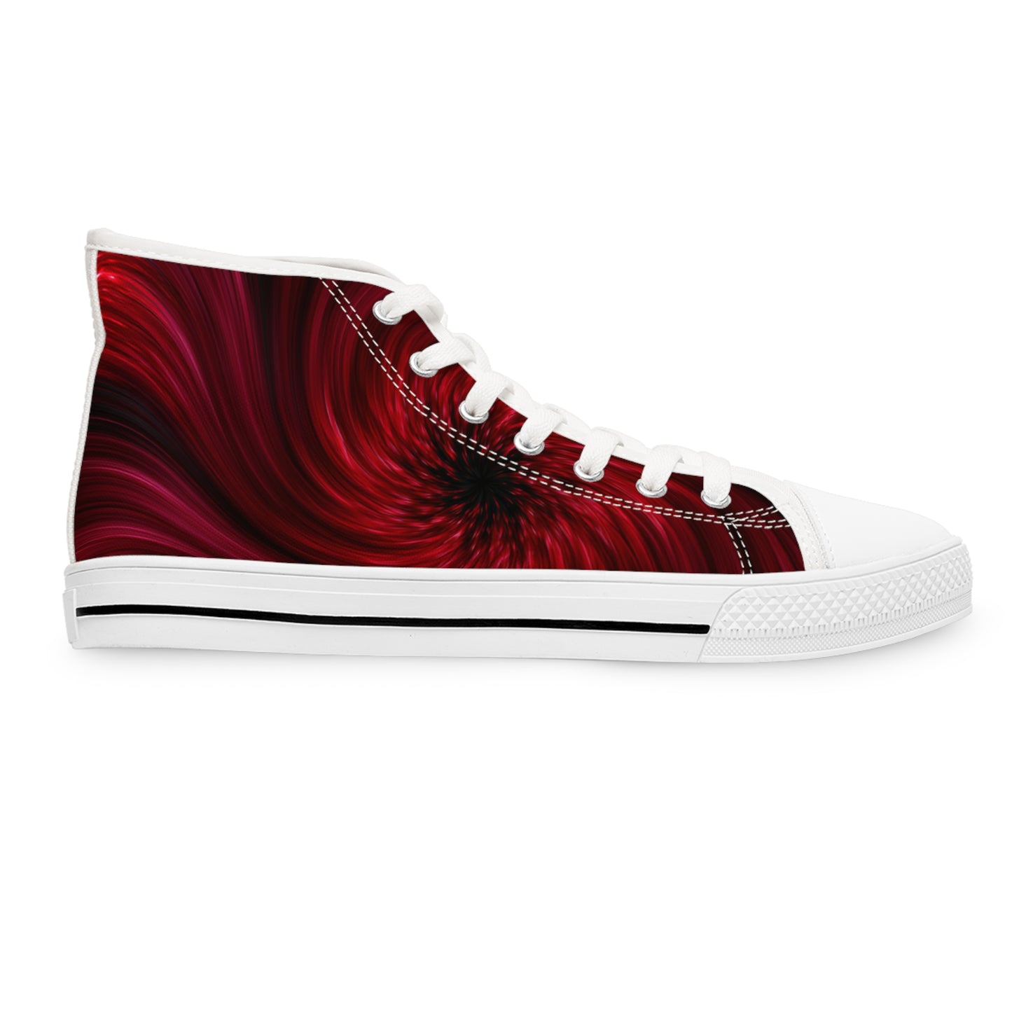 Renaissance Corgi in a Ruff - Artistic Gothic Red Cloak Women's High Top Casual Canvas Sneakers with a Swirl