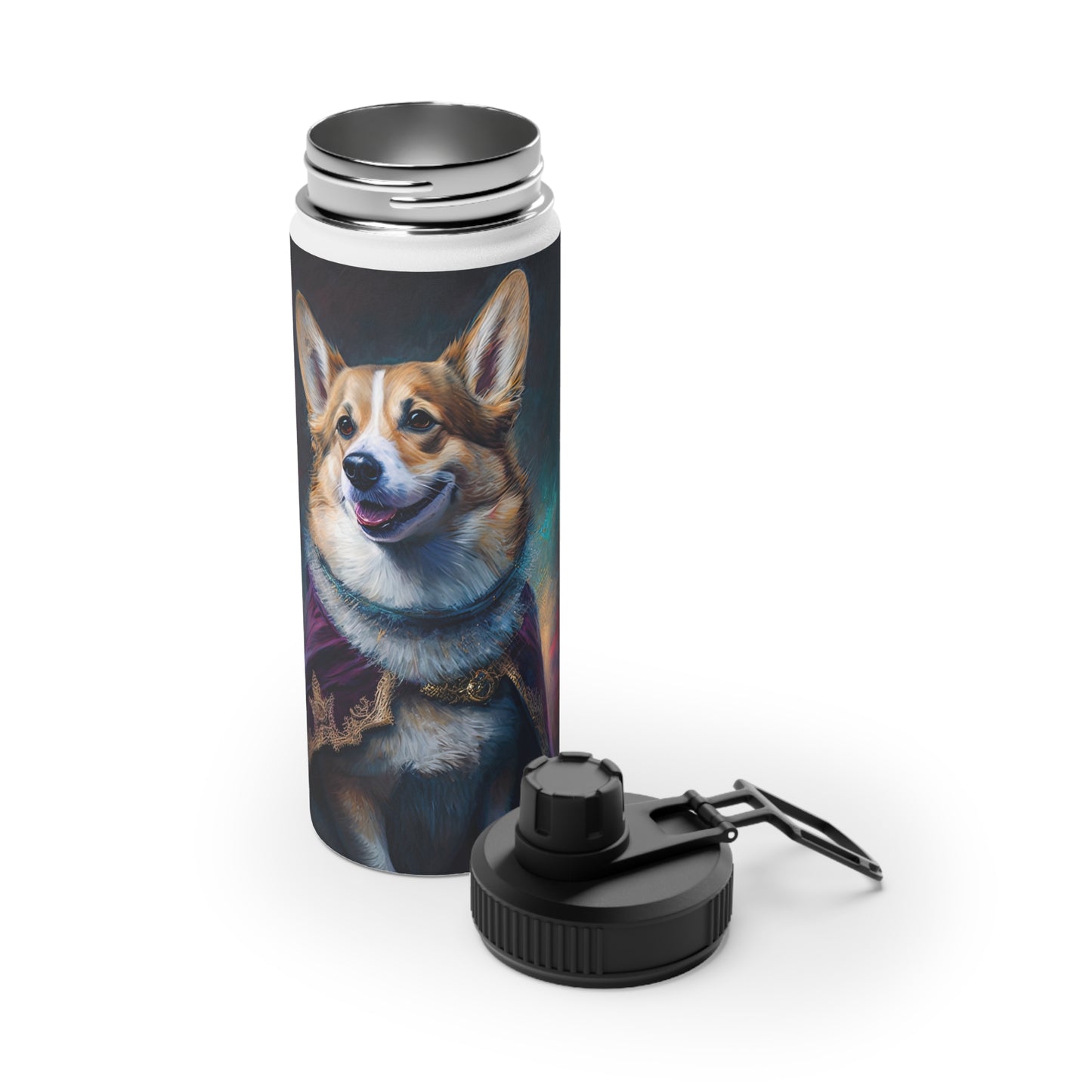 Corgi Royalty - Water Bottle with Sport Lid
