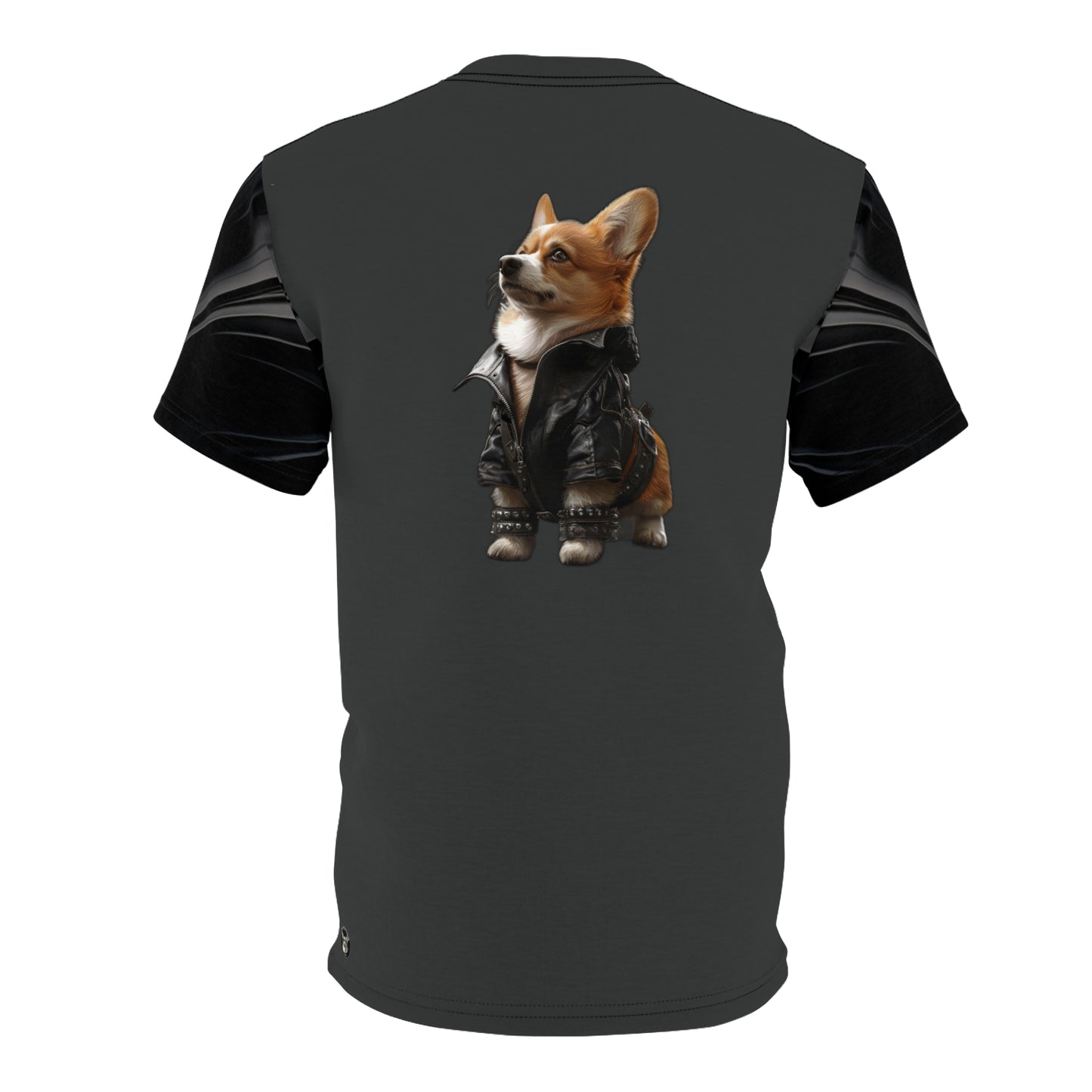 Leader of the Pack Artistic Corgi Charcoal Bold Fashion Tee — Bad to the Dog Bone