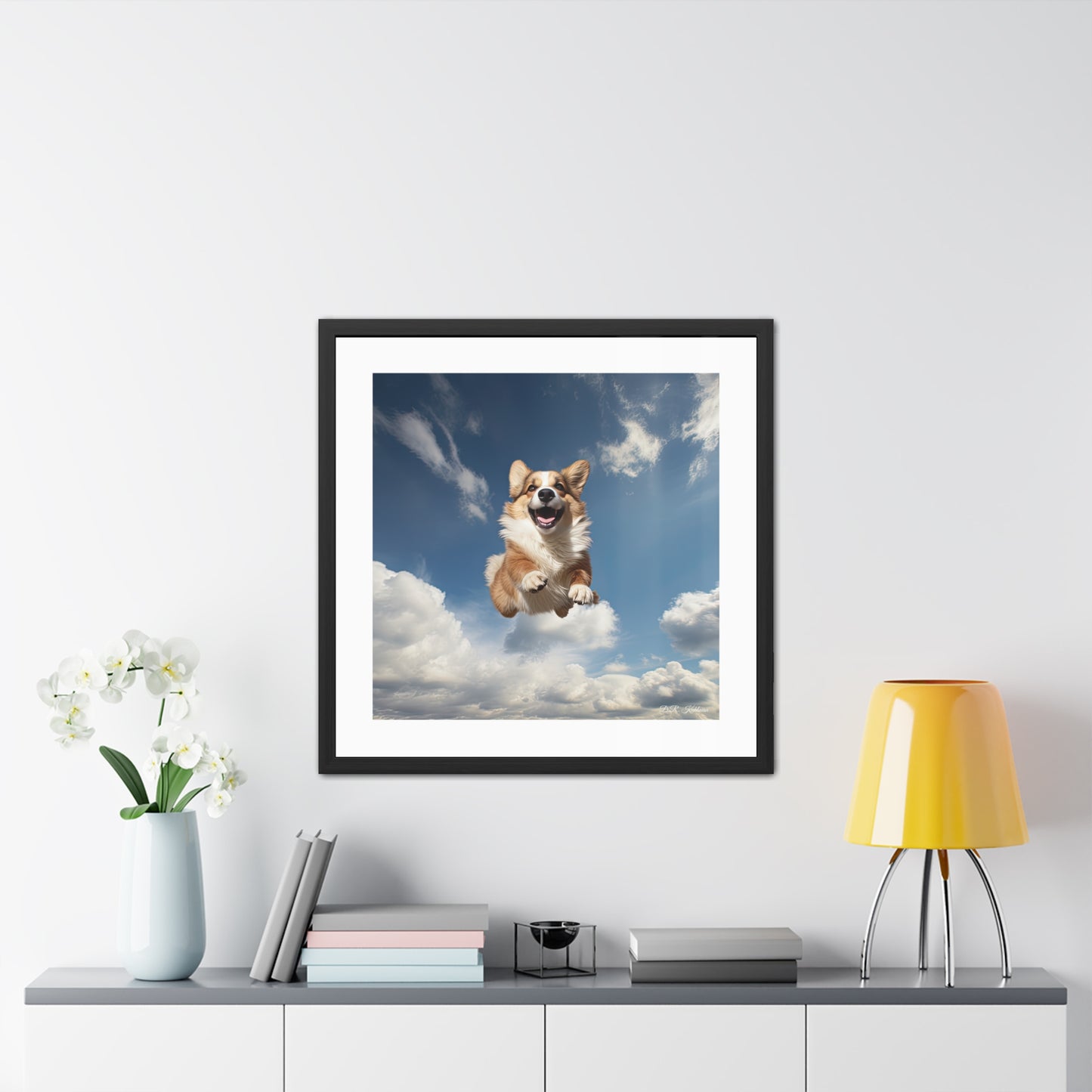 Super Corgi, impression encadrée