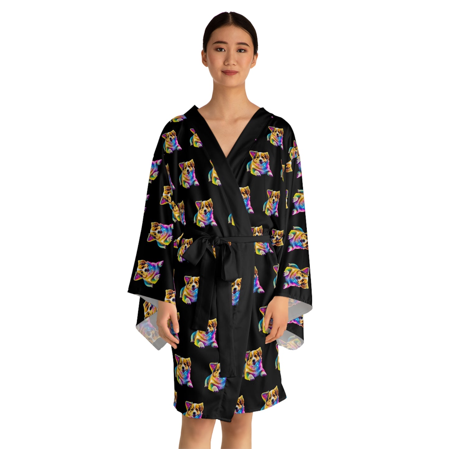 Colorful Corgi Kimono Robe