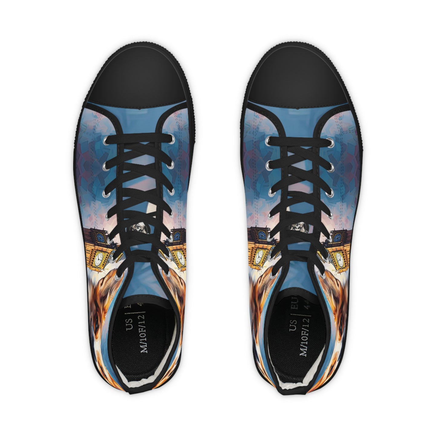 Corgi & Big Ben in London Men's High Top Casual Canvas Sneakers