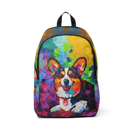 Color Me Corgi Exclusive Oil Painting Backpack — Colorful Corgi Rucksack