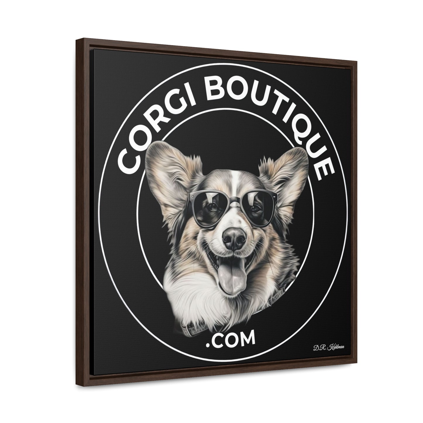 Corgi Boutique - Framed on Canvas