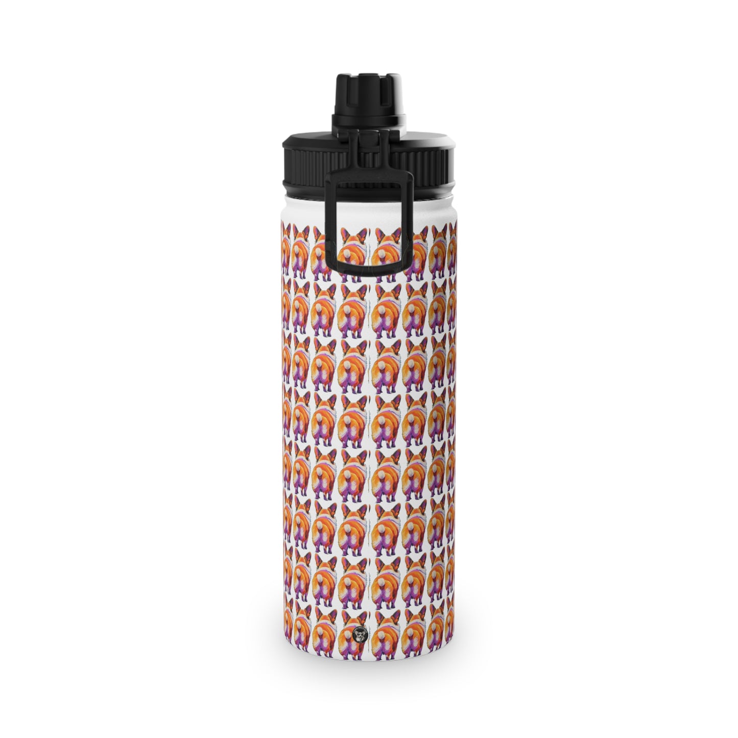 Corgi Butt Mosaic - Water Bottle with Sport Lid